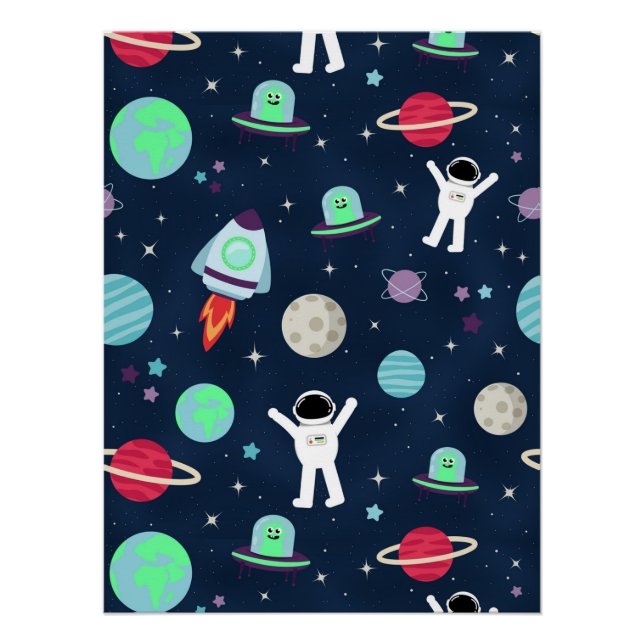 Pôster ilustração de padrão espacial (Frente)