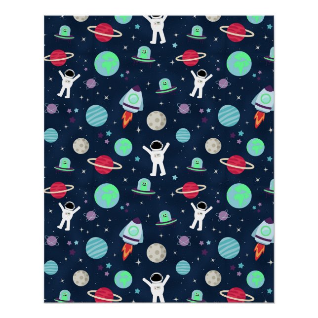Pôster ilustração de padrão espacial (Frente)
