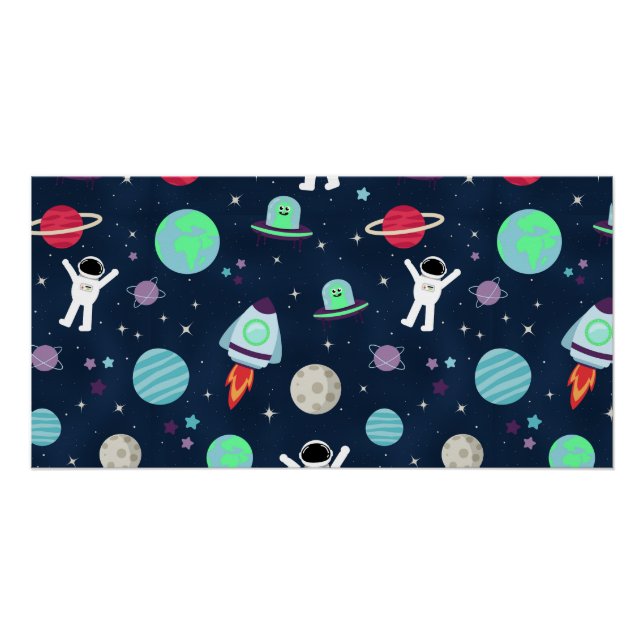 Pôster ilustração de padrão espacial (Frente)