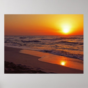 Poster Ilustração de Paisagem de Pôr do Sol Linda