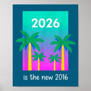 Poster Ilustração de Palma Vaporwave 2026 Nova 2016