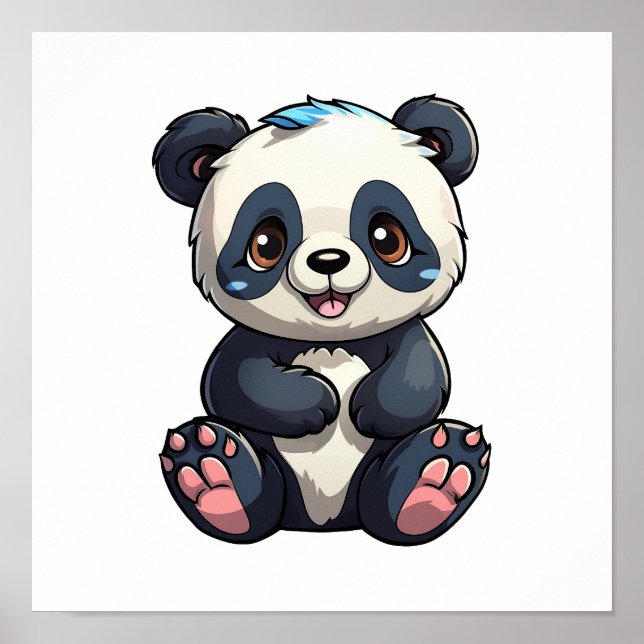 Poster Ilustração de panda de desenho animado (Frente)