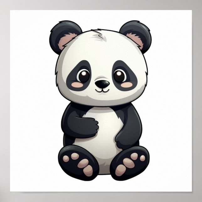 Poster Ilustração de panda de desenho animado (Frente)