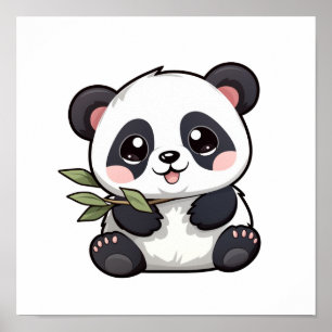 Poster Ilustração de panda de desenho animado
