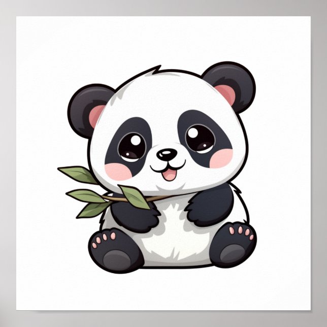 Poster Ilustração de panda de desenho animado (Frente)
