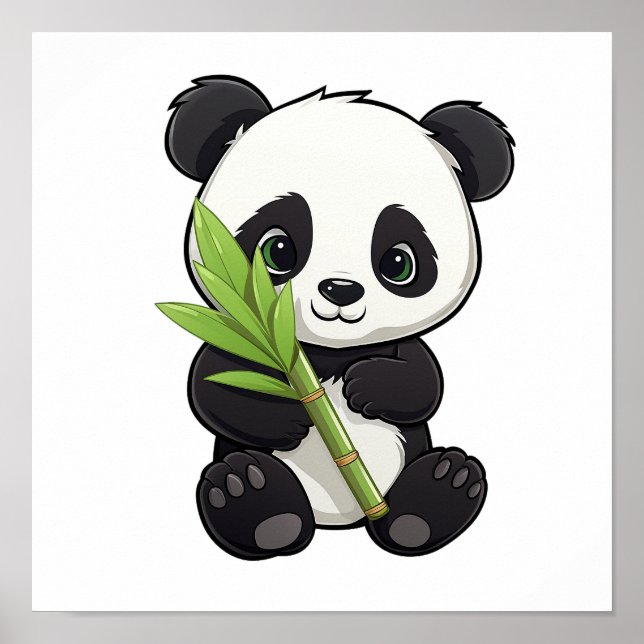 Poster Ilustração de panda de desenho animado (Frente)