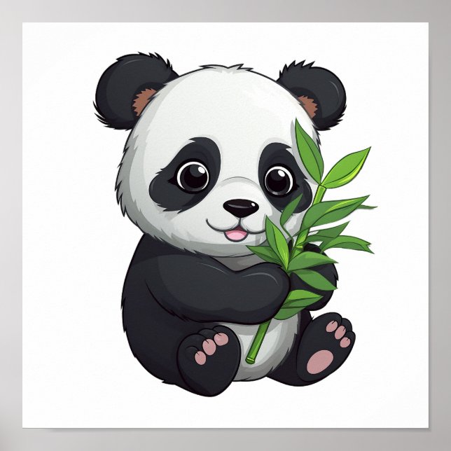 Poster Ilustração de panda de desenho animado (Frente)