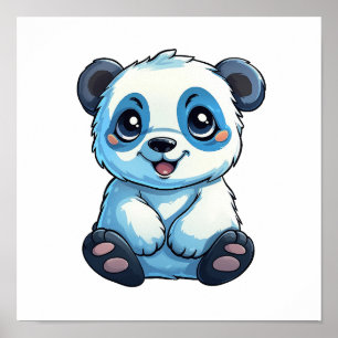 Poster Ilustração de panda de desenho animado