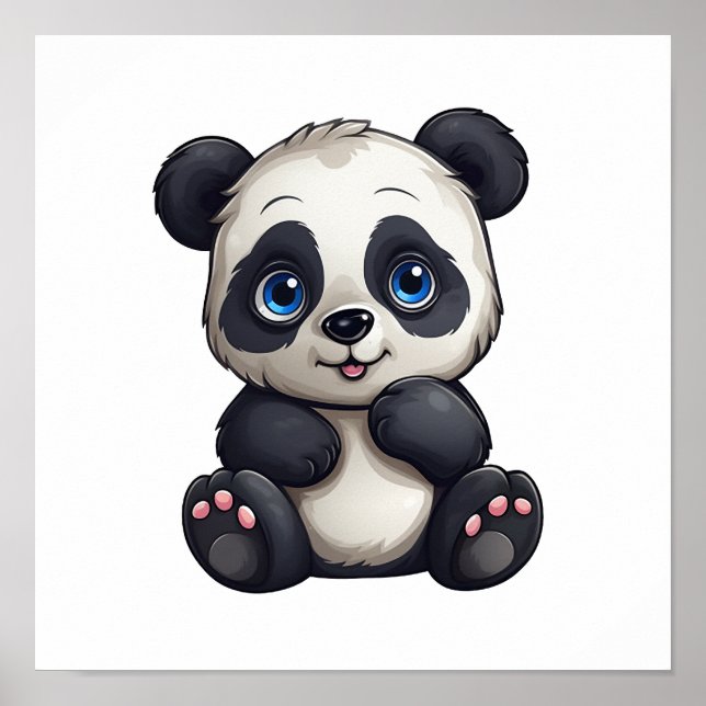 Poster Ilustração de panda de desenho animado (Frente)