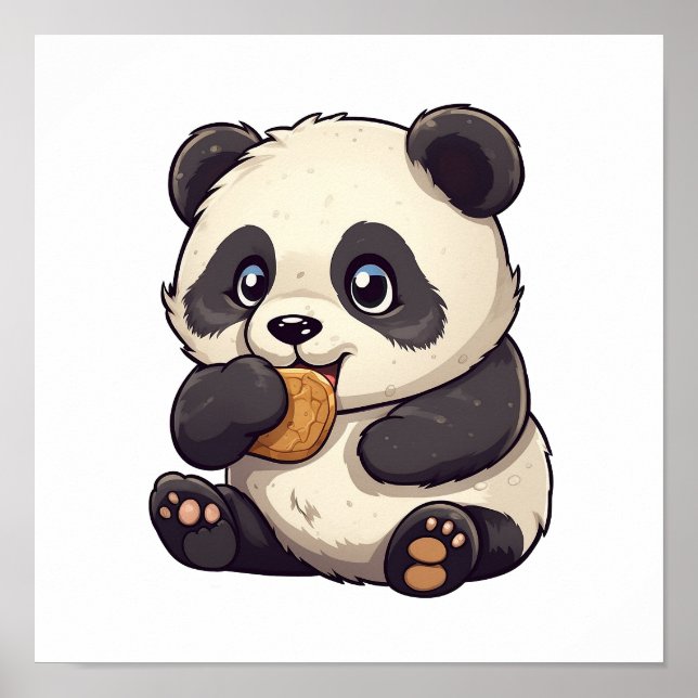 Poster Ilustração de panda de desenho animado (Frente)