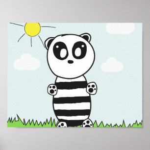 Poster Ilustração de Panda Fofo