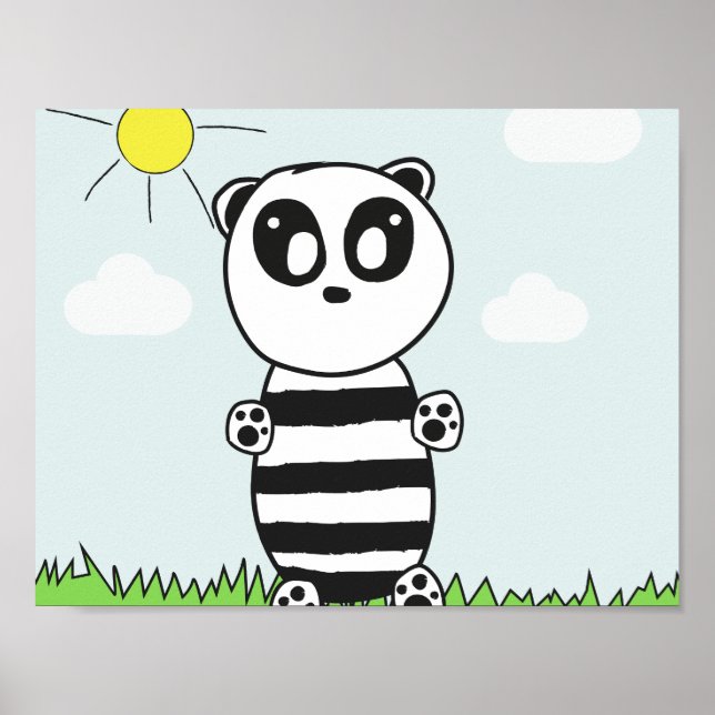 Poster Ilustração de Panda Fofo (Frente)