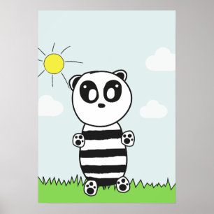 Poster Ilustração de Panda Fofo