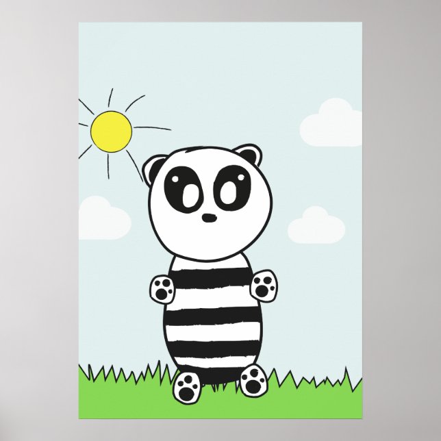 Poster Ilustração de Panda Fofo (Frente)
