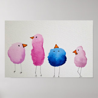 Poster Ilustração de Pássaro Minimalista Caprichosa