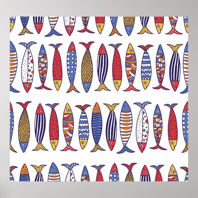 Poster Ilustração de Peixe Bonito: Crianças Sem Olhos (Frente)