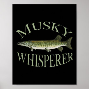 Poster Ilustração de Peixe Musky Muskellunge Arte Pesca A