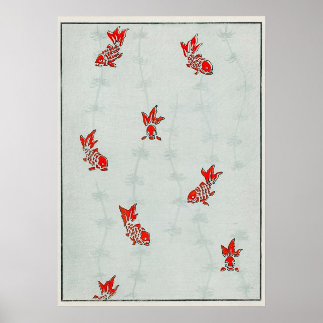 Poster Ilustração de Peixes Ouro Invioláveis (Frente)