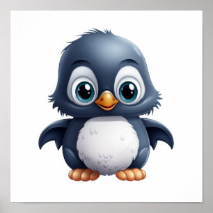 Poster Ilustração de pinguim de desenho animado