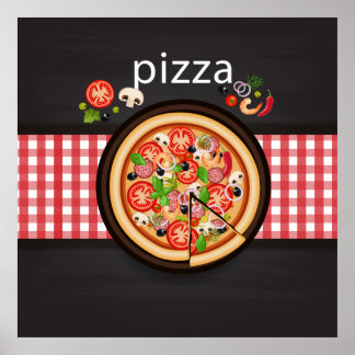 Poster Ilustração de pizza
