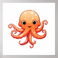Ilustração de polvo de desenho animado