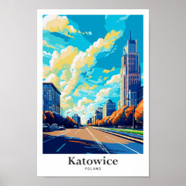 Poster Ilustração de Potrait do Viagem de Katowice