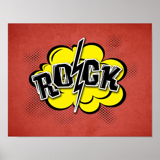 Poster Ilustração de rock estilo cômico (Frente)