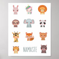 Ilustração de Rostos de Zen Yoga Kawaii Cute