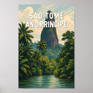 Poster Ilustração de São Tomé e Príncipe Viagem Arte