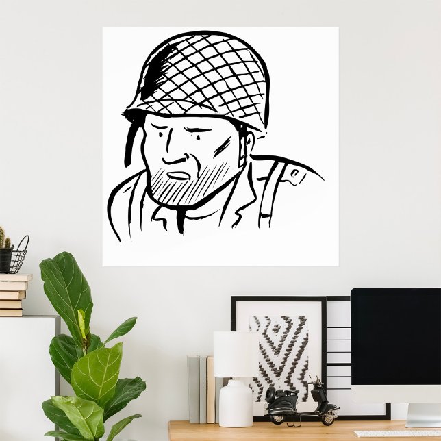 Poster Ilustração de Soldado Americano (Criador carregado)