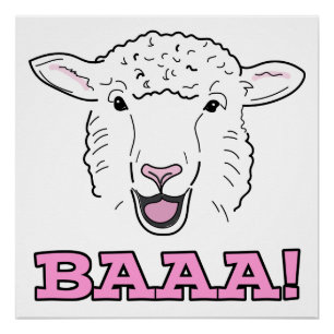 Pôster Ilustração de sorriso bonito Baaa da cara dos
