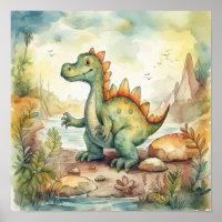 Ilustração de Storybook com Aquaur Dinossaur em Br