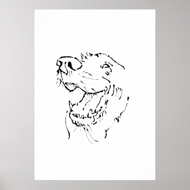 Poster Ilustração de Tinta de Cachorro Golden Retriever F (Frente)