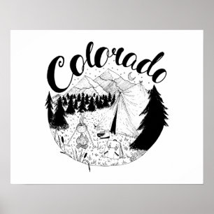 Poster Ilustração de Tinta no Exterior do Colorado Camp