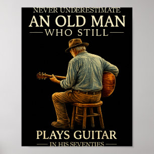 Poster Ilustração de Tocador de Violão Acústico de Aniver