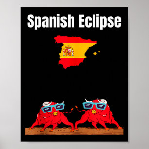 Poster Ilustração de Touro Amante de Eclipses Solares na