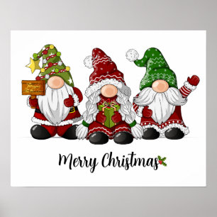 Poster Ilustração de Trio dos Gnomos de Natal
