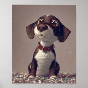 Poster Ilustração De Um Cachorro Gelado