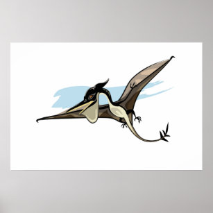 Poster Ilustração De Um Dinossauro Pteranodon.