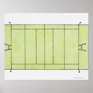 Pôster Ilustração de um passo do rugby