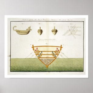 Poster Ilustração de um Polyreme romano, placa 26, clas