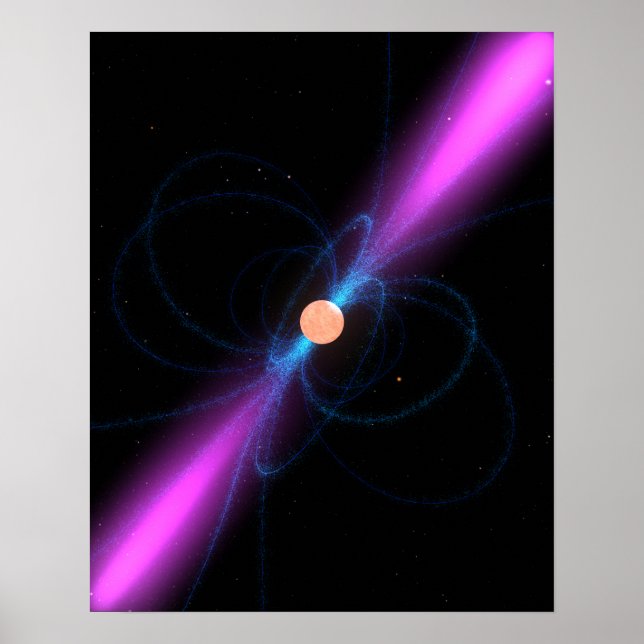 Poster Ilustração de um pulsar (Frente)