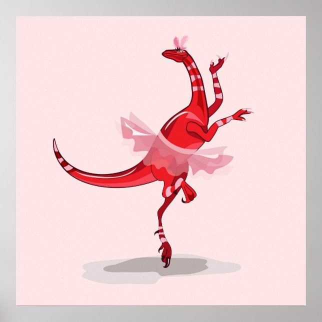 Poster Ilustração De Um Raptor De Ballerina. (Frente)