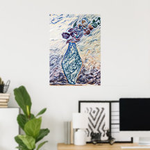 Ilustração de Vaso Floral Texturizado Clássico