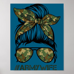 Poster Ilustração de Veterana Esposa do Exército com Coqu
