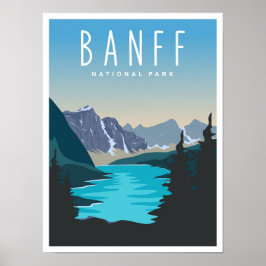 Poster Ilustração de Viagem Antiga do Parque Nacional Ban