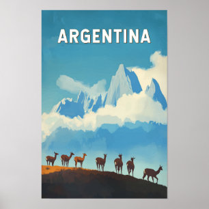 Poster Ilustração de Viagem Argentina Arte Vintage