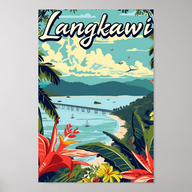 Poster Ilustração de Viagem artístico da Malásia Langkawi (Frente)
