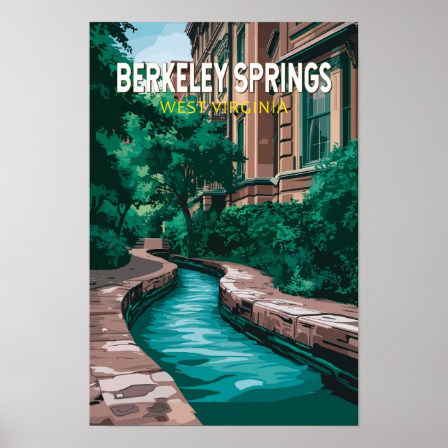 Poster Ilustração de Viagem Berkeley Springs West Virgini (Frente)