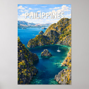 Poster Ilustração de Viagem das Filipinas Arte Vintage